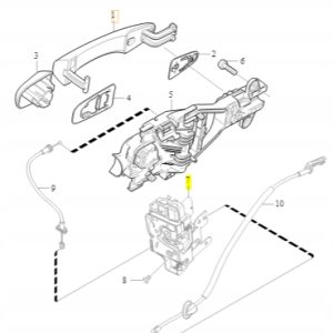 Zamek drzwi tylnych prawych Volvo V40 31391827 - obrazek 2