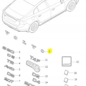 Emblemat logo napis "Volvo" OE 30796589 - obrazek 2