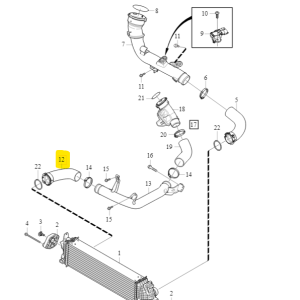 Przewód Intercoolera Volvo OE S60 V60 XC60 - obrazek 3