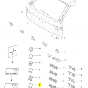 Emblemat 'Polestar' na tylną klapę Volvo 31664113 - obrazek 2