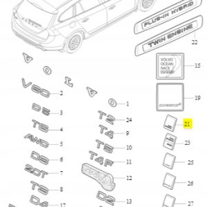 Emblemat 'Twin Engine' tylna klapa Volvo 31416383 - obrazek 2