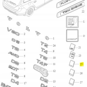 Emblemat Classic na tylną klapę Volvo 31457702 - obrazek 2