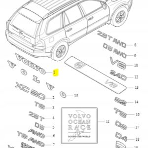 Emblemat logo bagażnika Volvo OE 9483932 - obrazek 2