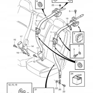 Wiązka tylnego pasa bezpieczeństwa Volvo XC90 - obrazek 2