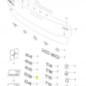 Emblemat 'D3' na tylną klapę Volvo 31333645 - obrazek 2